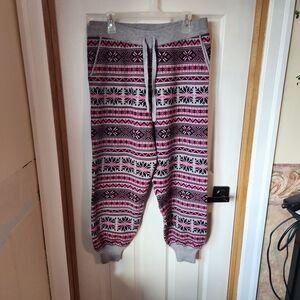 Joie Gray and Pink Patterned Joggers